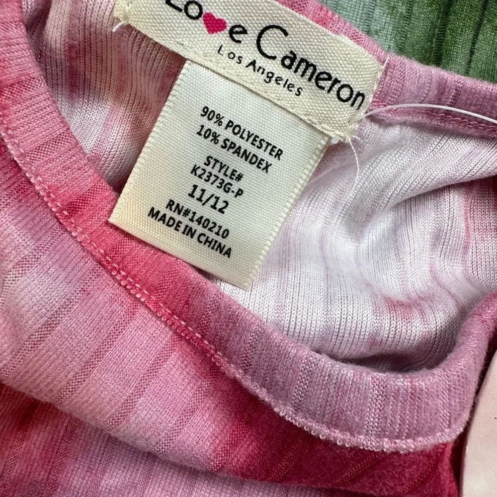 NWT Youth Girls 2 Dresses Green & Pink Tie Dye A Size 12